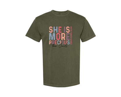 brand:Comfort Colors|color:Sage Green|Christian Quotes Mom Bible Verse Graphic T-Shirt