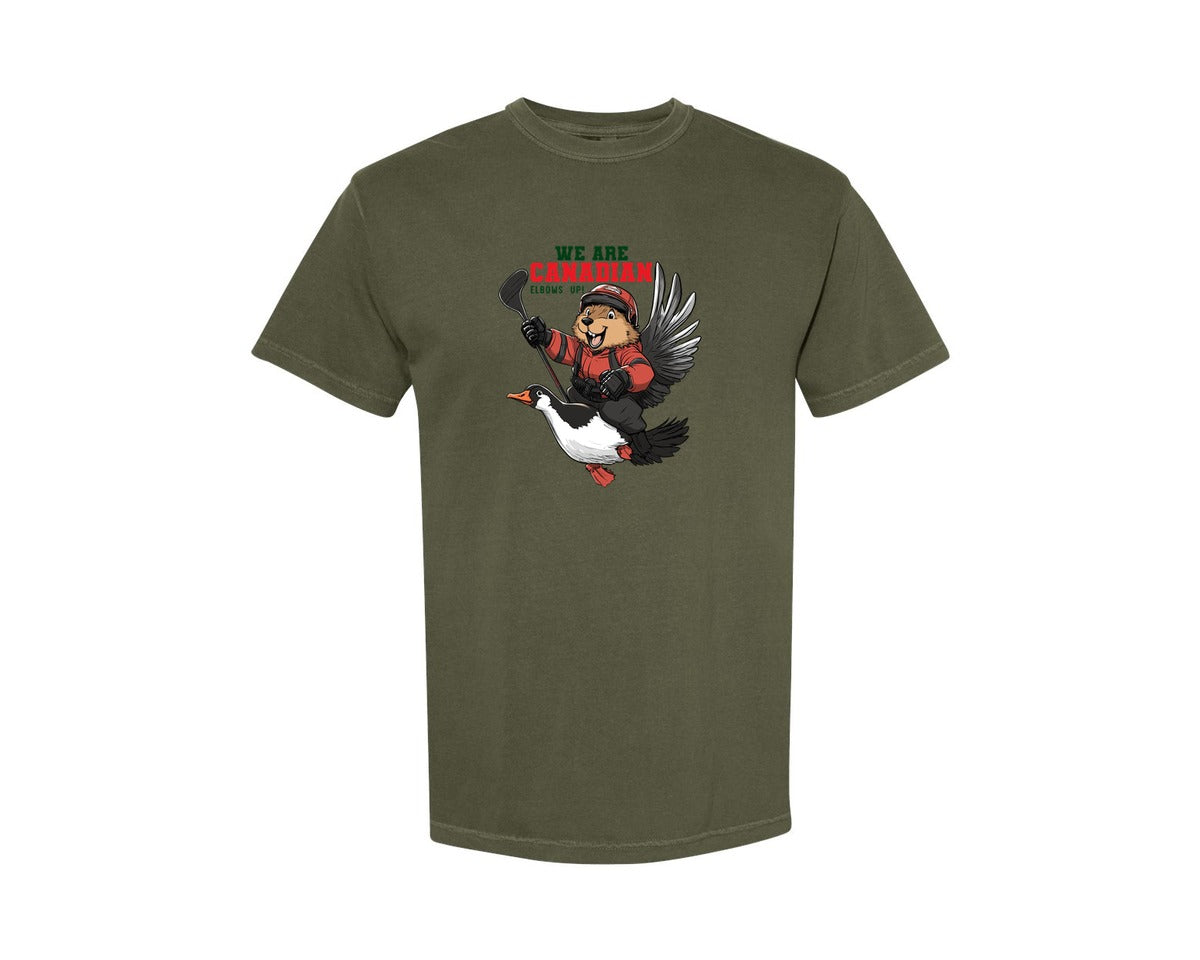 brand:Comfort Colors|color:Sage Green|We Are Canada Elbows Up Graphic T-Shirt
