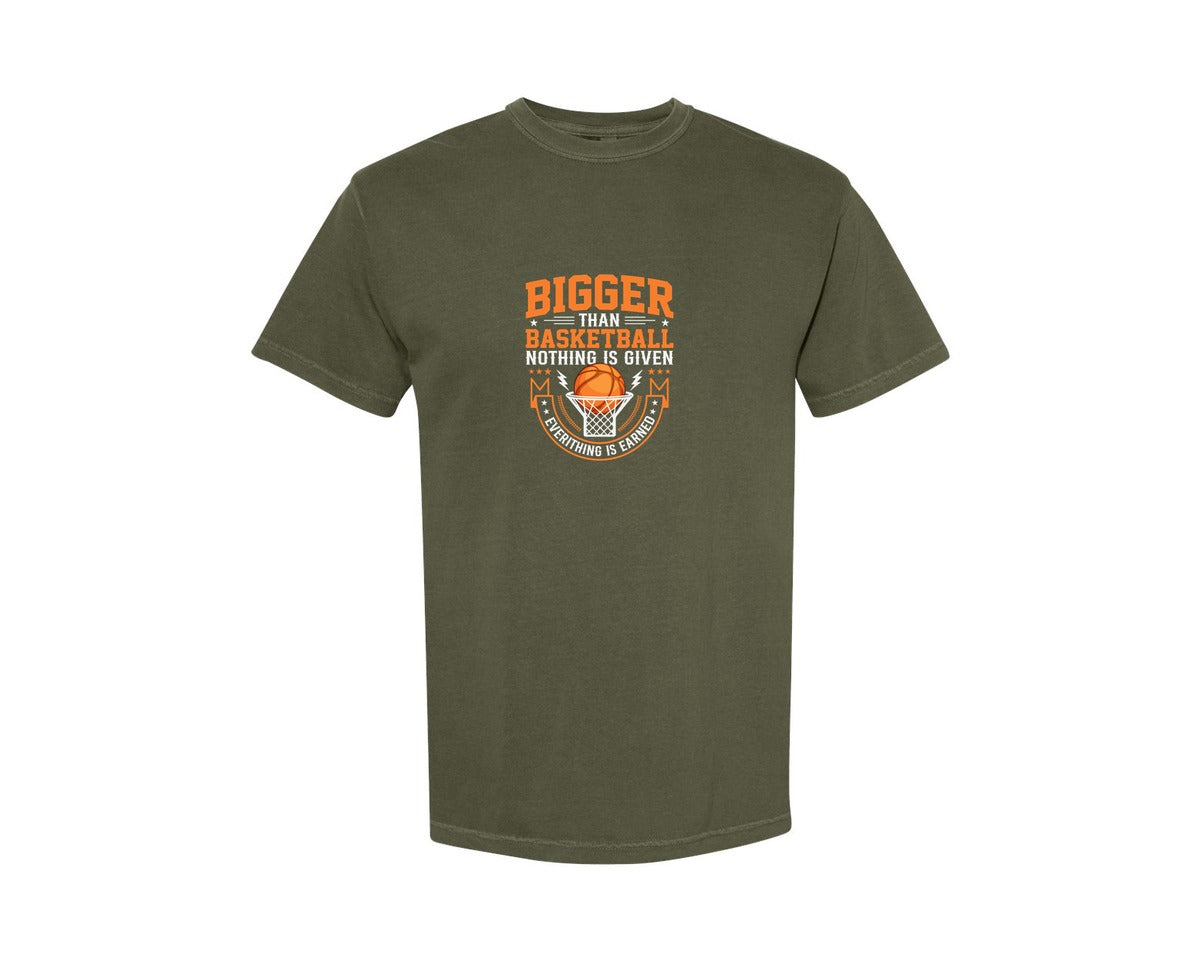 brand:Comfort Colors|color:Sage Green|Bigger Than Basketball Nothing Is Given 2 Graphic T-Shirt