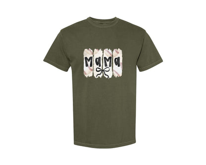 brand:Comfort Colors|color:Sage Green|Coquette Baseball Mama 2 Graphic T-Shirt