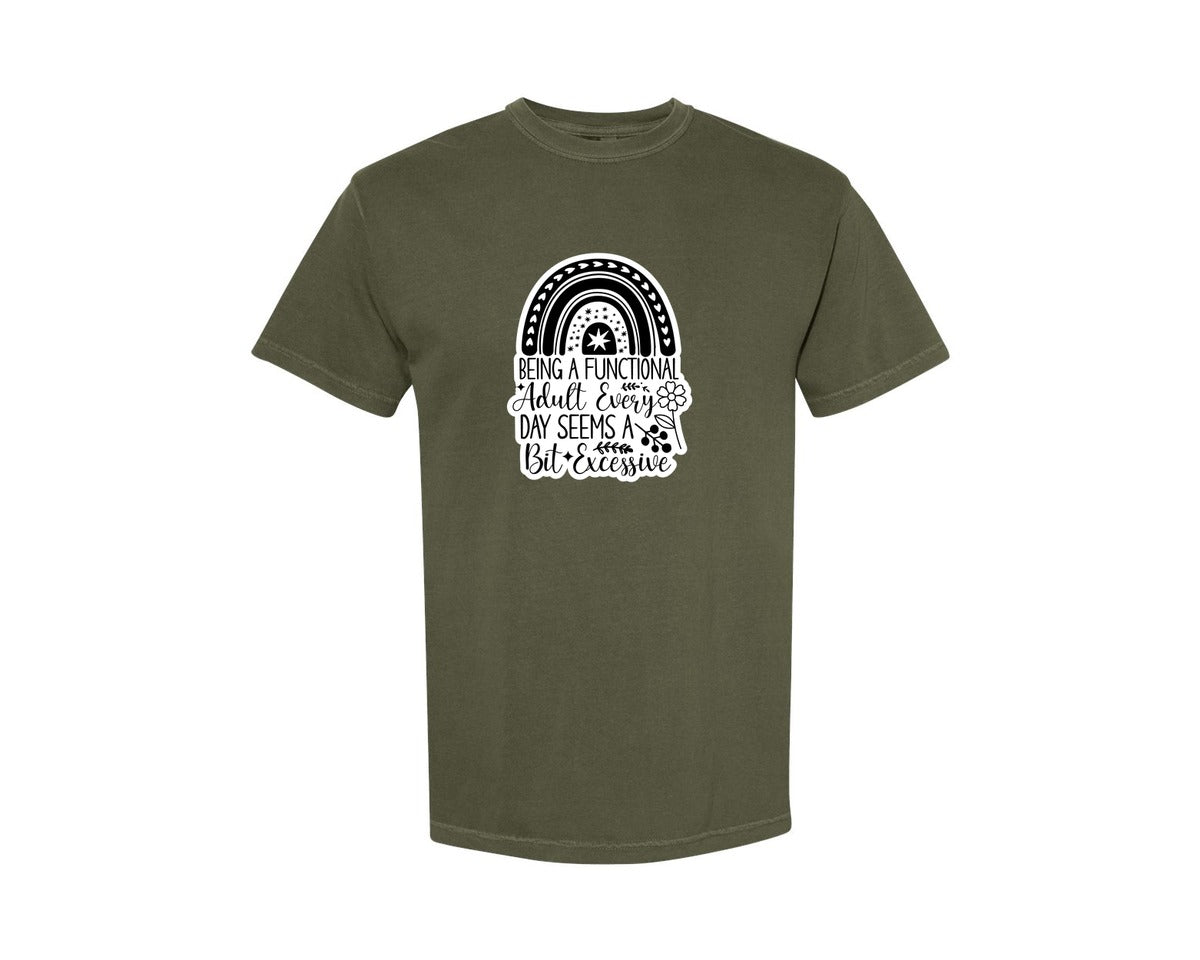 brand:Comfort Colors|color:Sage Green|Funny Quotes Sarcastic Sticker Graphic T-Shirt