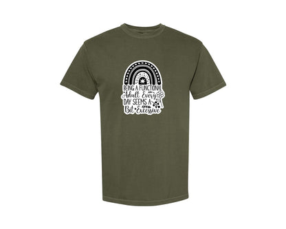 brand:Comfort Colors|color:Sage Green|Funny Quotes Sarcastic Sticker Graphic T-Shirt
