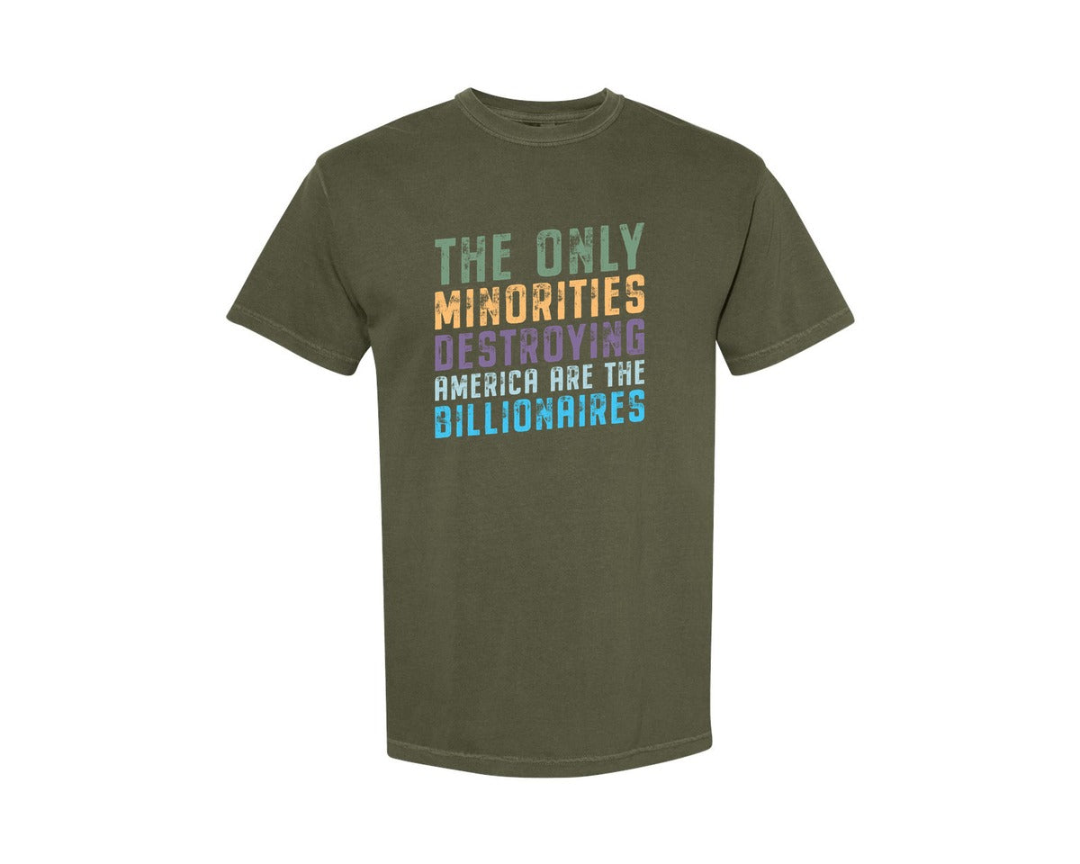 brand:Comfort Colors|color:Sage Green|The Only Minorities Destroying America F Graphic T-Shirt
