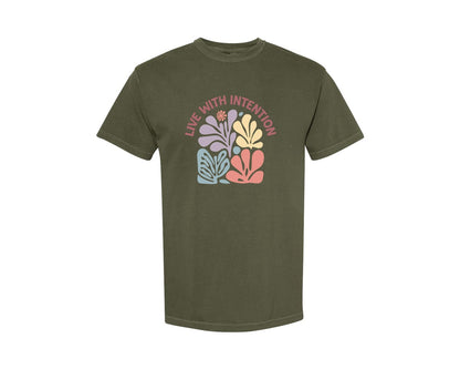 brand:Comfort Colors|color:Sage Green|Floral Quote Abstract Boho Aesthetic Graphic T-Shirt