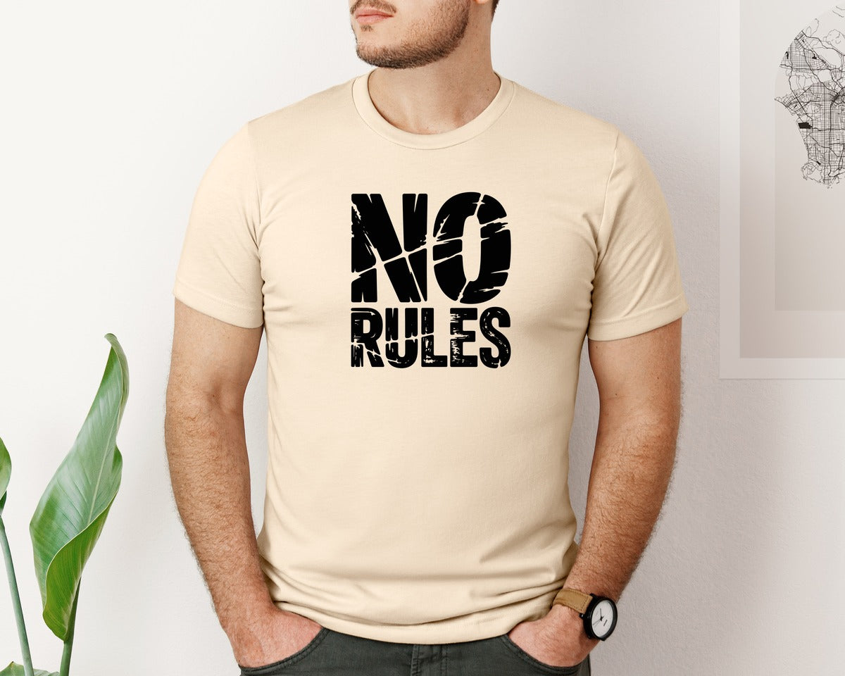 brand:Bella Canvas|color:Soft Cream|No Rules Bold Attitude T Shirt Graphic T-Shirt