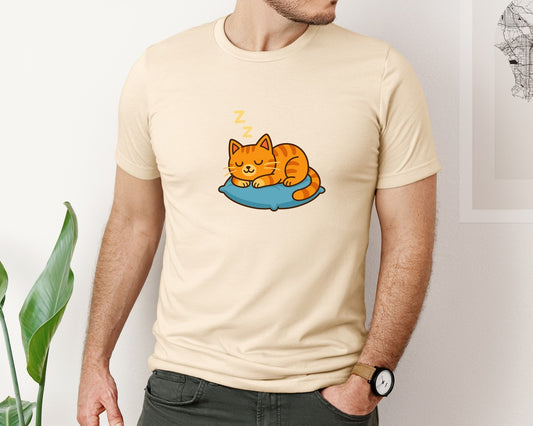 Sleeping Orange Cat Cute Kawaii 2 Graphic T-Shirt