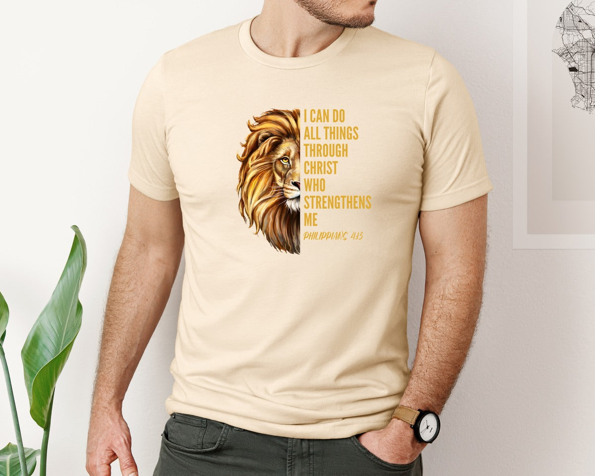 brand:Bella Canvas|color:Soft Cream|Lion Of Judah Philippians 413 Graphic T-Shirt