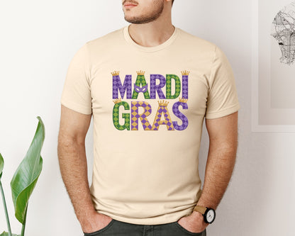 brand:Bella Canvas|color:Soft Cream|Mardi Gras Festive Des Graphic T-Shirt