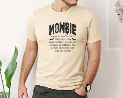 brand:Bella Canvas|color:Soft Cream|Mombie Funny Mom Halloween 5 Graphic T-Shirt