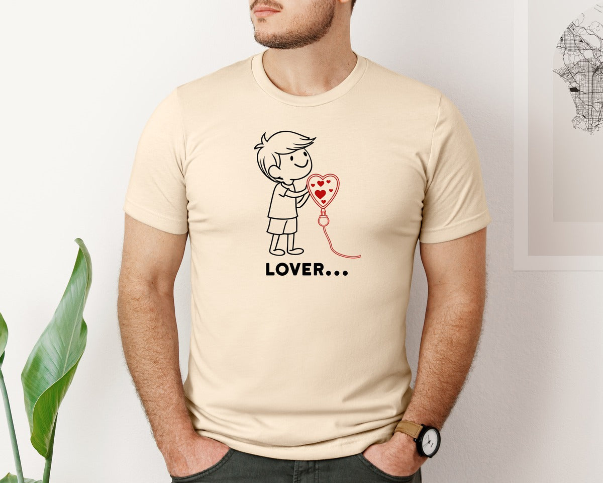 brand:Bella Canvas|color:Soft Cream|Valentines Day Couple Mug Design 2 Graphic T-Shirt
