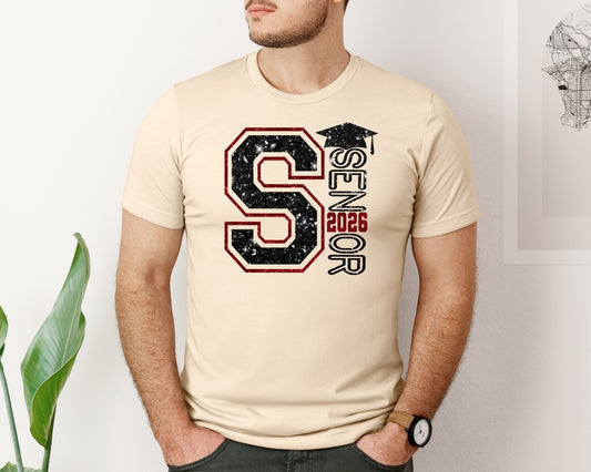 Senior 2026 With Graduation Cap Graphic T-Shirt