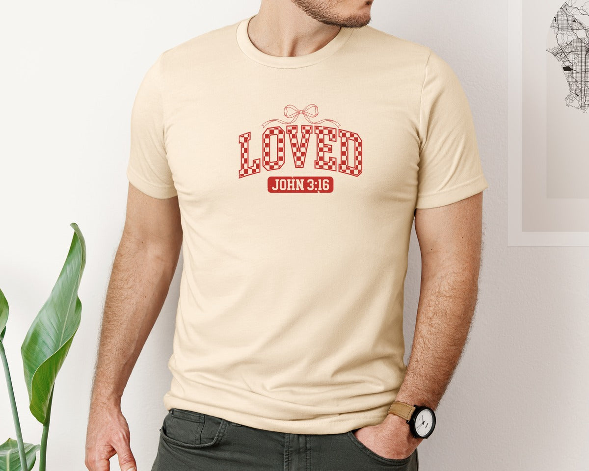 brand:Bella Canvas|color:Soft Cream|Loved John 316 Valentine 2 Graphic T-Shirt