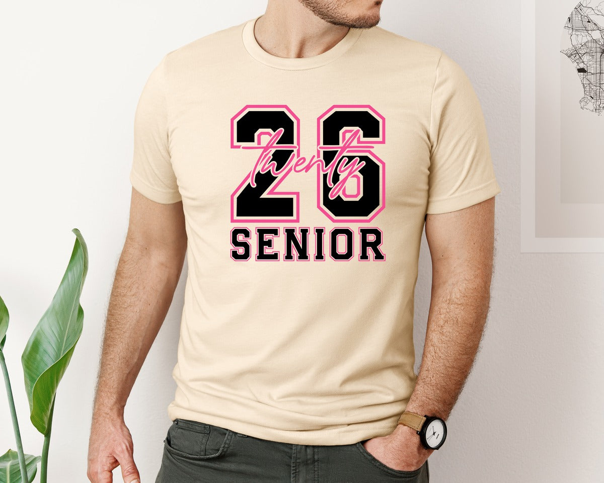 brand:Bella Canvas|color:Soft Cream|Senior 2026 Senior Coquette Bow 2 Graphic T-Shirt