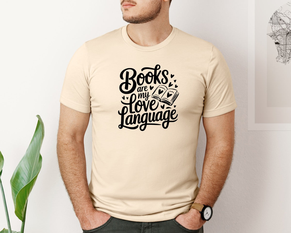 brand:Bella Canvas|color:Soft Cream|Books Are My Love Language T Shirt Desig Graphic T-Shirt