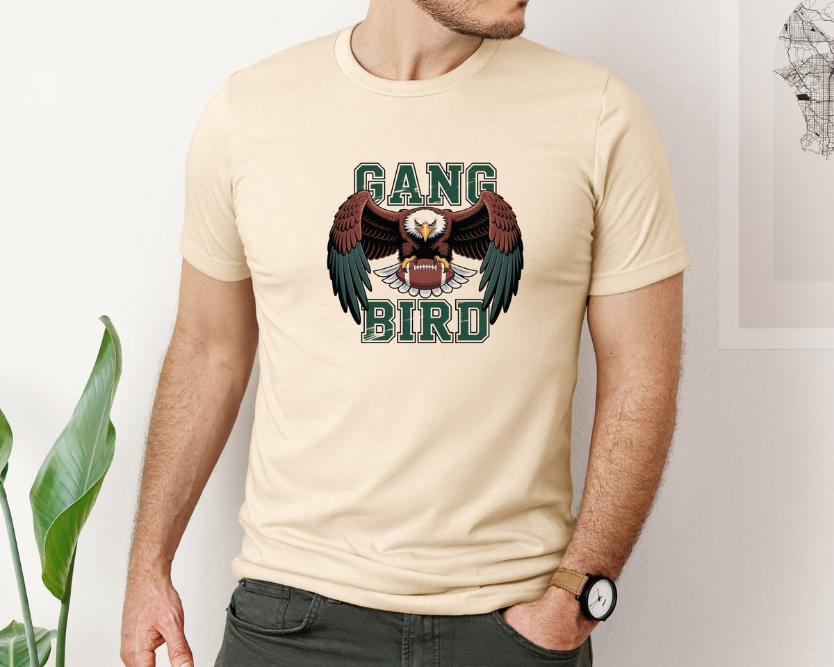 brand:Bella Canvas|color:Soft Cream|Eagles Bird Gang Football Mascot 2 Graphic T-Shirt