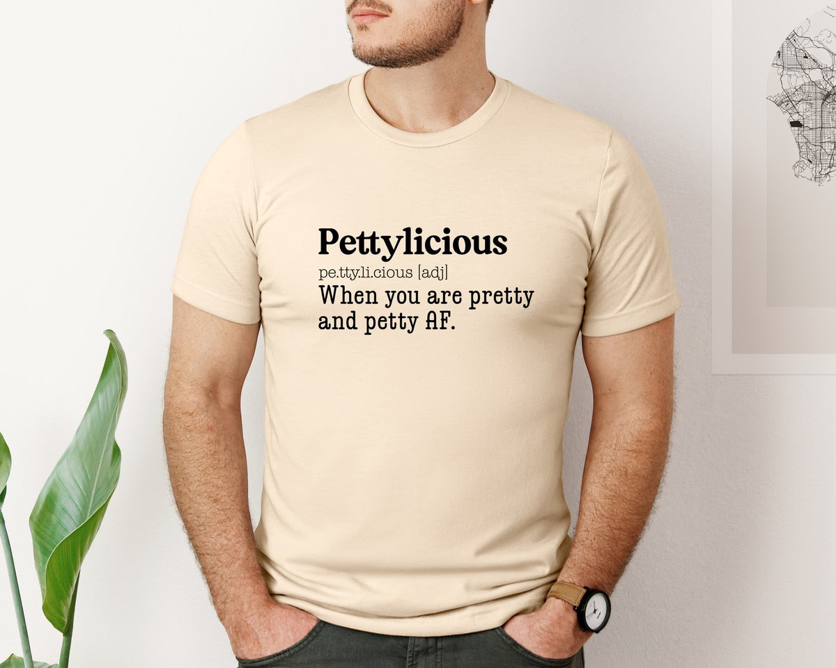 brand:Bella Canvas|color:Soft Cream|Petty Quote Shirt Graphic T-Shirt