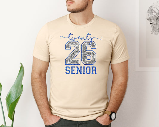 Class Of Twenty 26 Senior Glitter Graphic T-Shirt