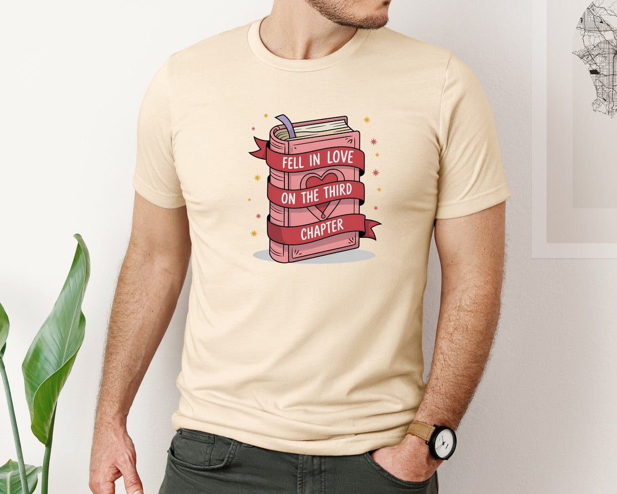 brand:Bella Canvas|color:Soft Cream|Romantic Book Love Chapter Art Graphic T-Shirt