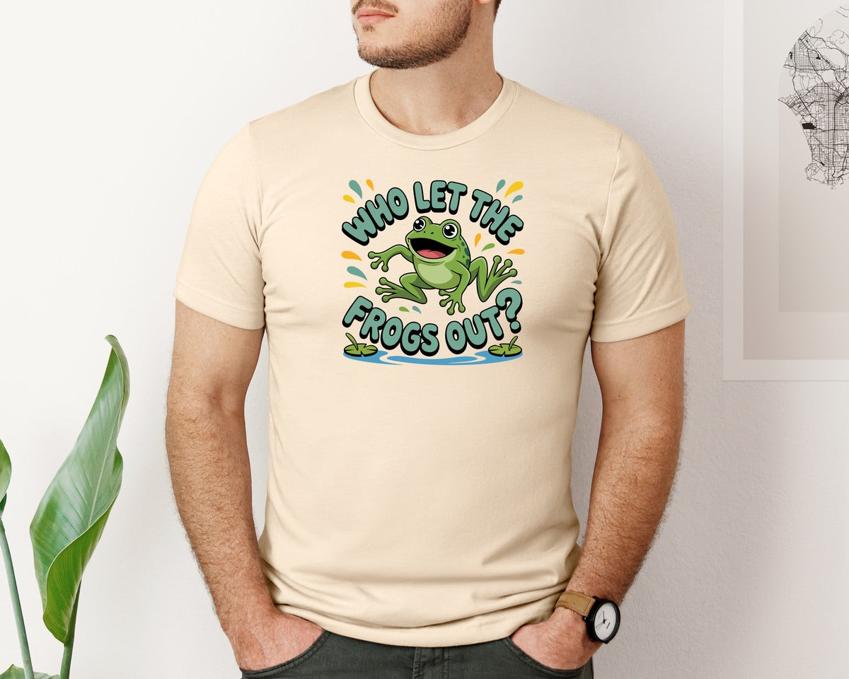brand:Bella Canvas|color:Soft Cream|Funny Valentines Day Frog 2 Graphic T-Shirt