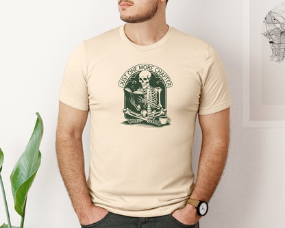 brand:Bella Canvas|color:Soft Cream|Just One More Chapter Skeleton Coffee 2 Graphic T-Shirt