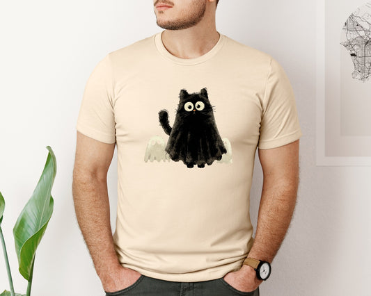 Halloween Ghost And Cat 22 Graphic T-Shirt