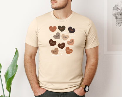 brand:Bella Canvas|color:Soft Cream|Black History Equality Heart Design Graphic T-Shirt