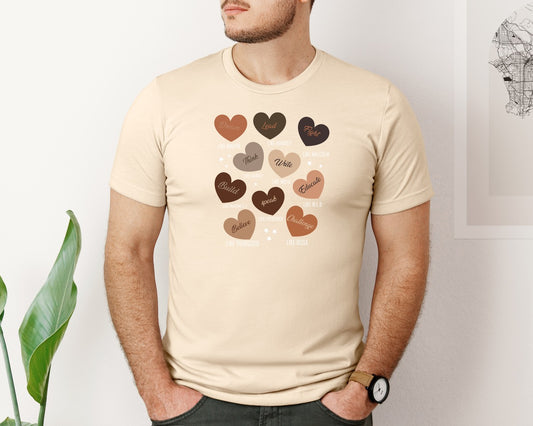 Black History Equality Heart Design Graphic T-Shirt