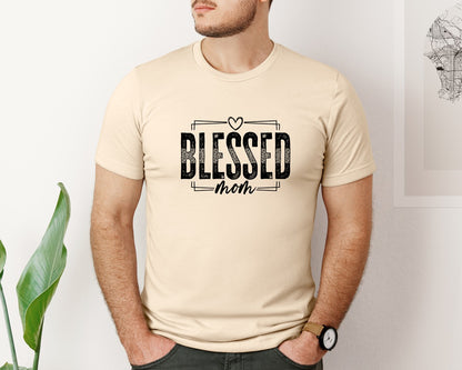 brand:Bella Canvas|color:Soft Cream|Blessed Mom Mama Mom Graphic T-Shirt
