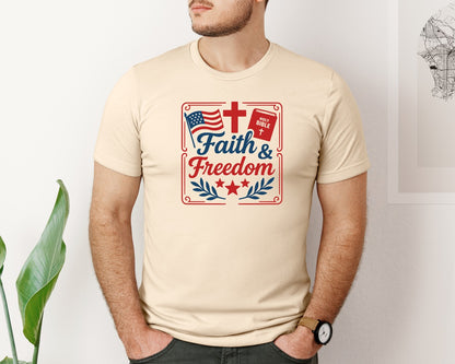 brand:Bella Canvas|color:Soft Cream|4Th Of July Christian Jesus Graphic T-Shirt