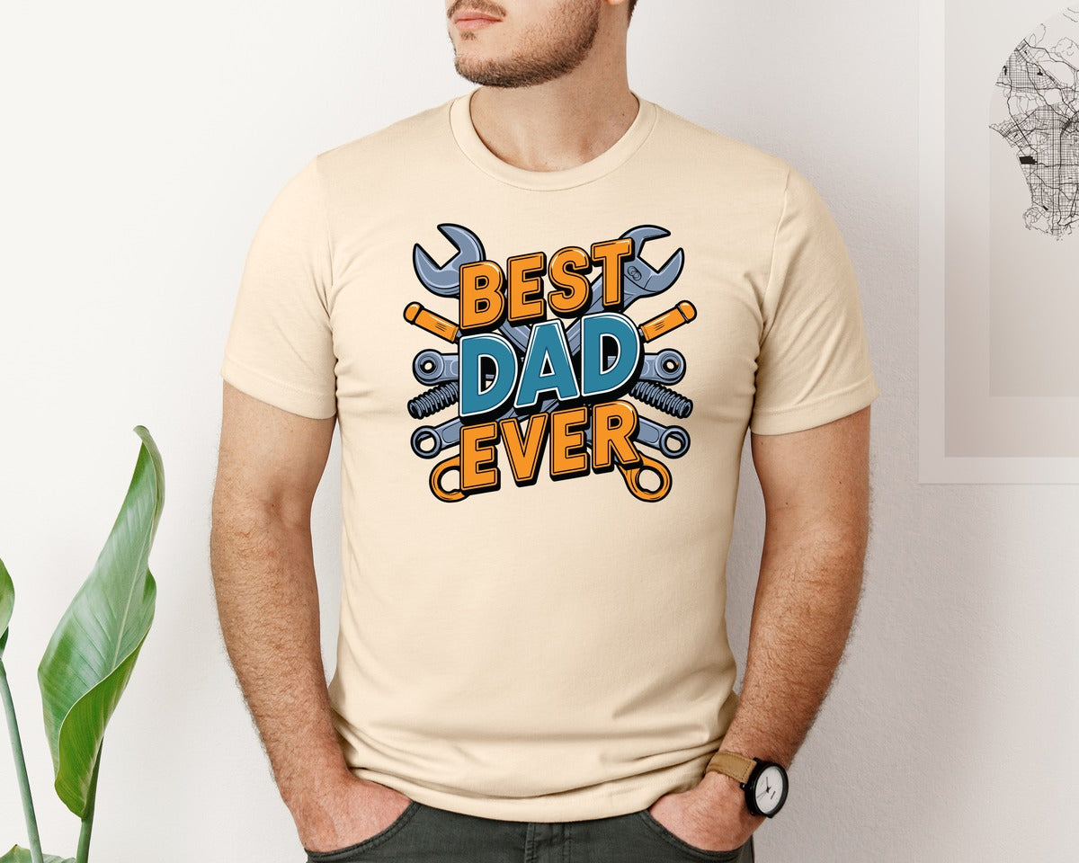 brand:Bella Canvas|color:Soft Cream|Mechanic Dad 3 Graphic T-Shirt
