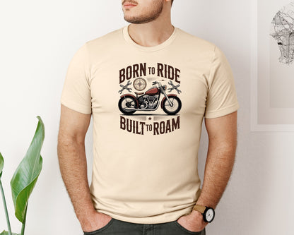 brand:Bella Canvas|color:Soft Cream|Born To Ride Vintage Biker Shirt Graphic T-Shirt
