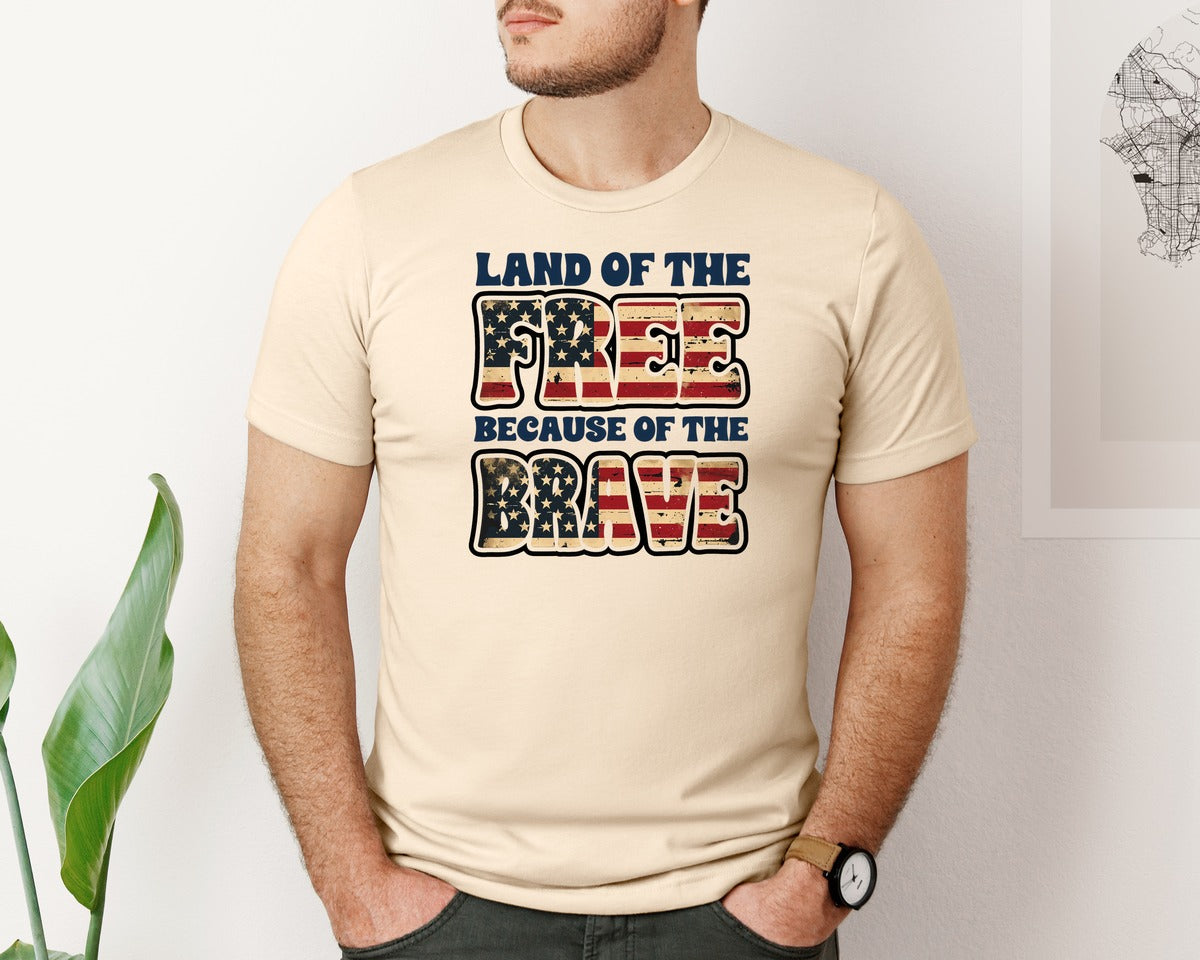 brand:Bella Canvas|color:Soft Cream|Memorial Day American Flag Sublimat Graphic T-Shirt