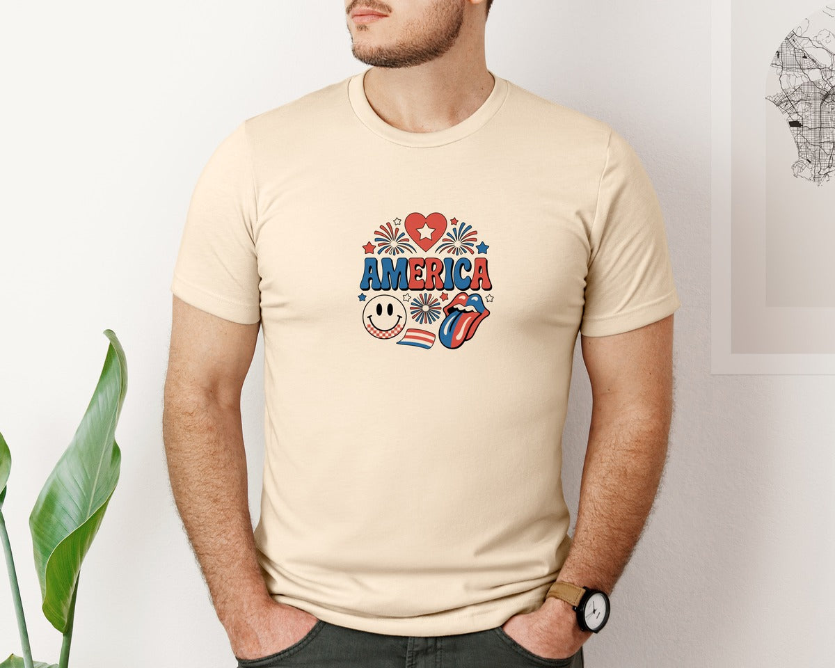 brand:Bella Canvas|color:Soft Cream|American T Shirt Design Graphic T-Shirt