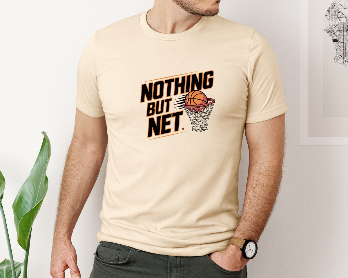 brand:Bella Canvas|color:Soft Cream|Nothing But Net Basketball Graphic T-Shirt