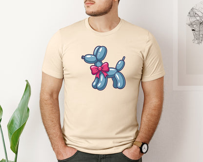 brand:Bella Canvas|color:Soft Cream|Pink Bow Balloon Dog 3 Graphic T-Shirt