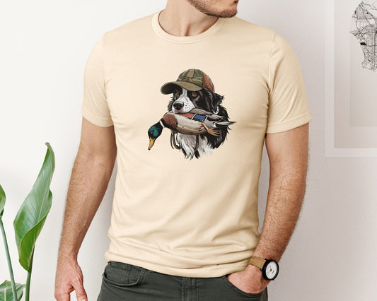 Hunting Dog With Duck File Graphic T-Shirt