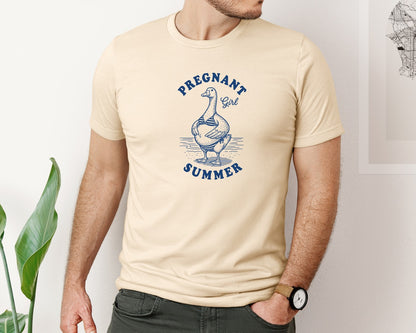 brand:Bella Canvas|color:Soft Cream|Pregnant Girl Pregnancy Reveal Graphic T-Shirt