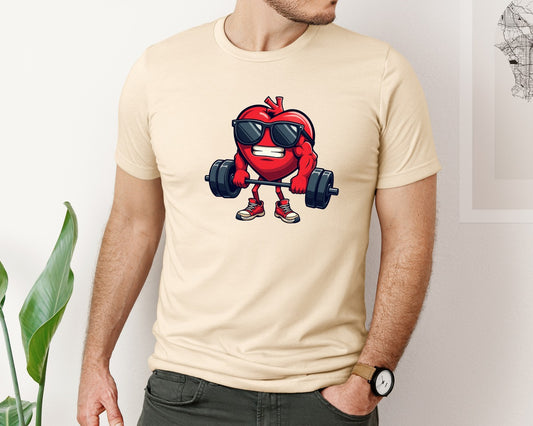 Valentines Day Heart Weightlifting Tee Graphic T-Shirt