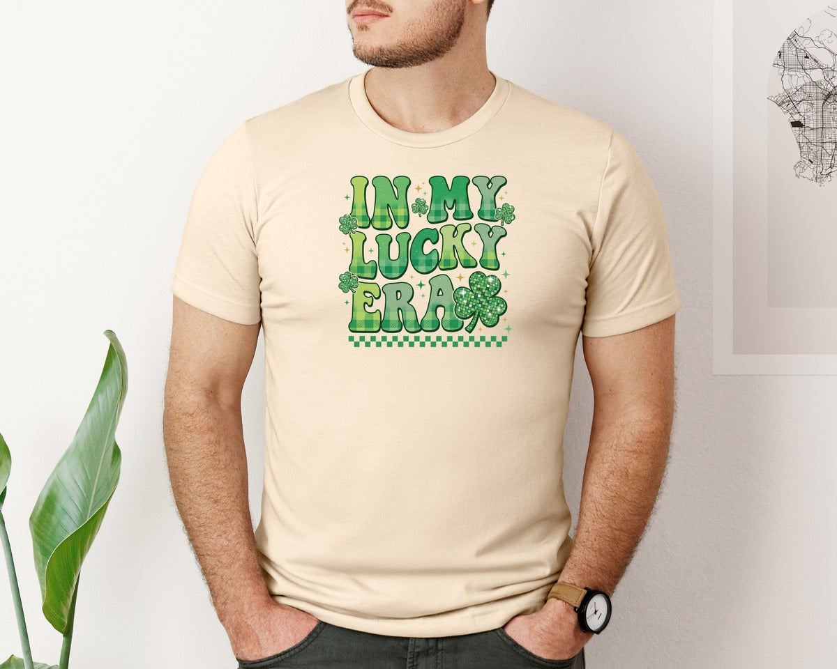 brand:Bella Canvas|color:Soft Cream|In My Lucky Era St Patricks Day 4 Graphic T-Shirt