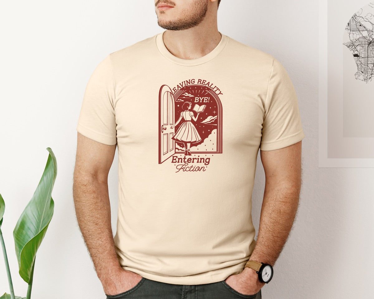 brand:Bella Canvas|color:Soft Cream|Leaving Reality Entering Fiction 2 Graphic T-Shirt