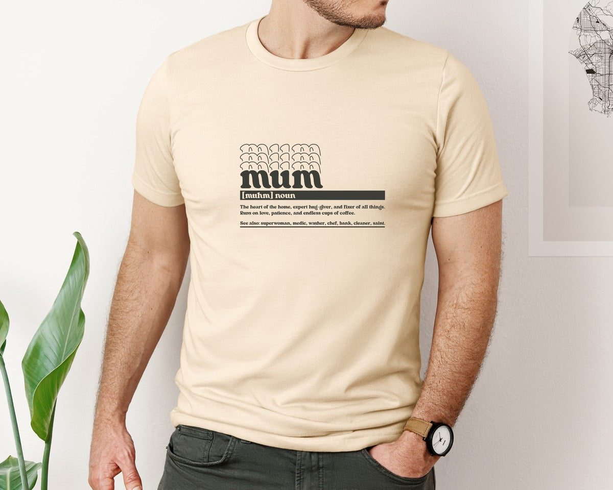 brand:Bella Canvas|color:Soft Cream|Mother Mum Funny Definition Graphic T-Shirt