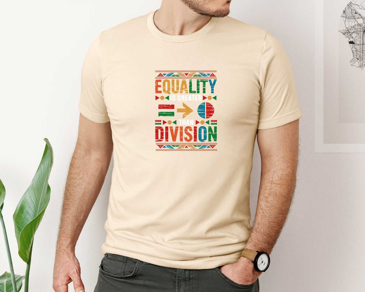 brand:Bella Canvas|color:Soft Cream|Equality Is Greater Than Division 6 Graphic T-Shirt