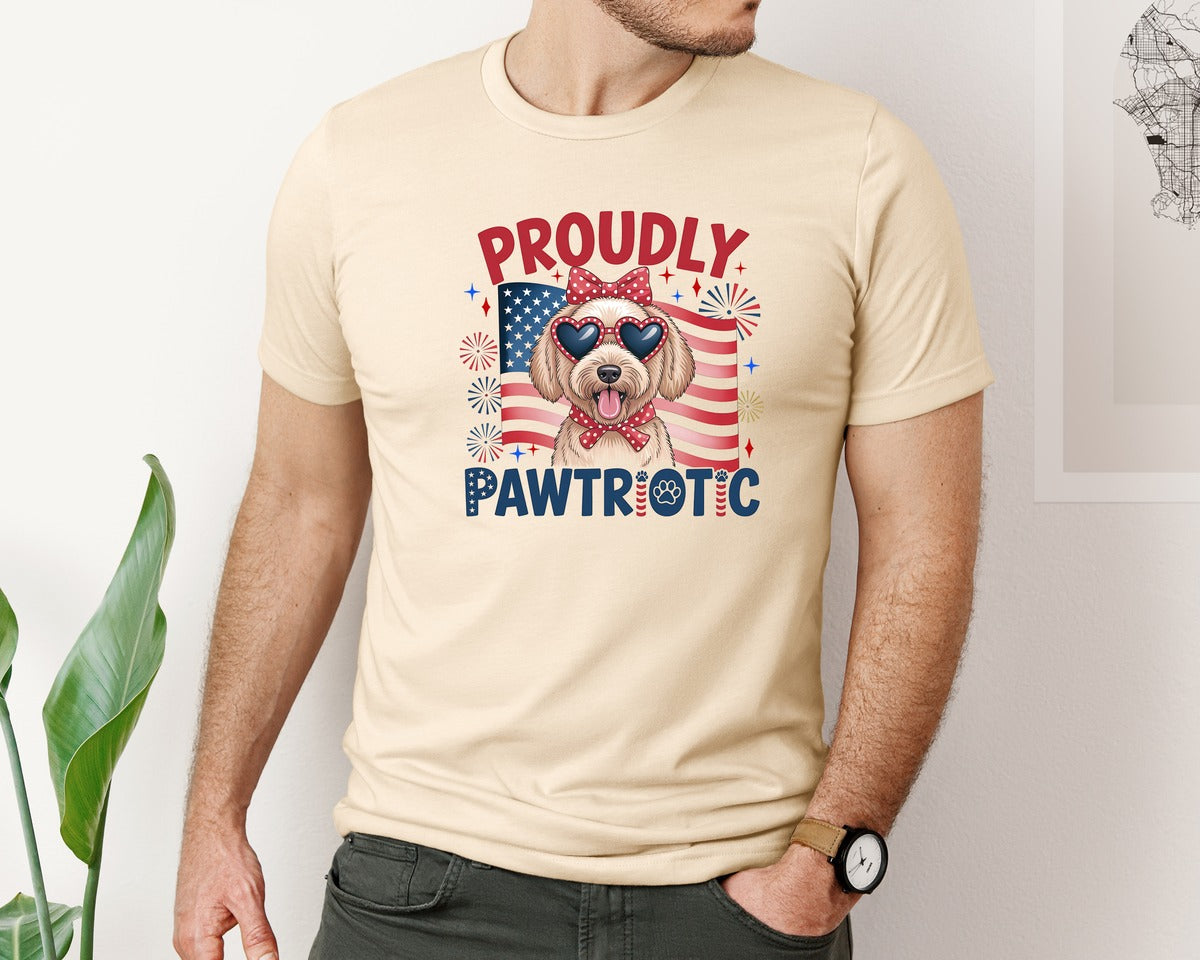 brand:Bella Canvas|color:Soft Cream|4Th Of July Patriotic Dog Dog Mama Graphic T-Shirt