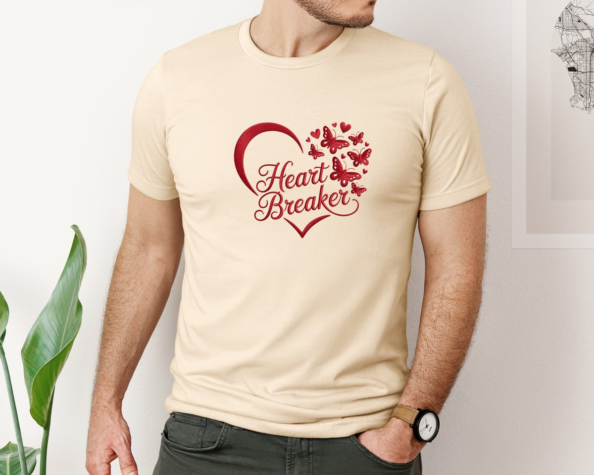 brand:Bella Canvas|color:Soft Cream|Valentines Day Heart Breaker 6 Graphic T-Shirt