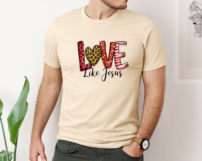 brand:Bella Canvas|color:Soft Cream|Love Like Jesus Vintage 3 Graphic T-Shirt