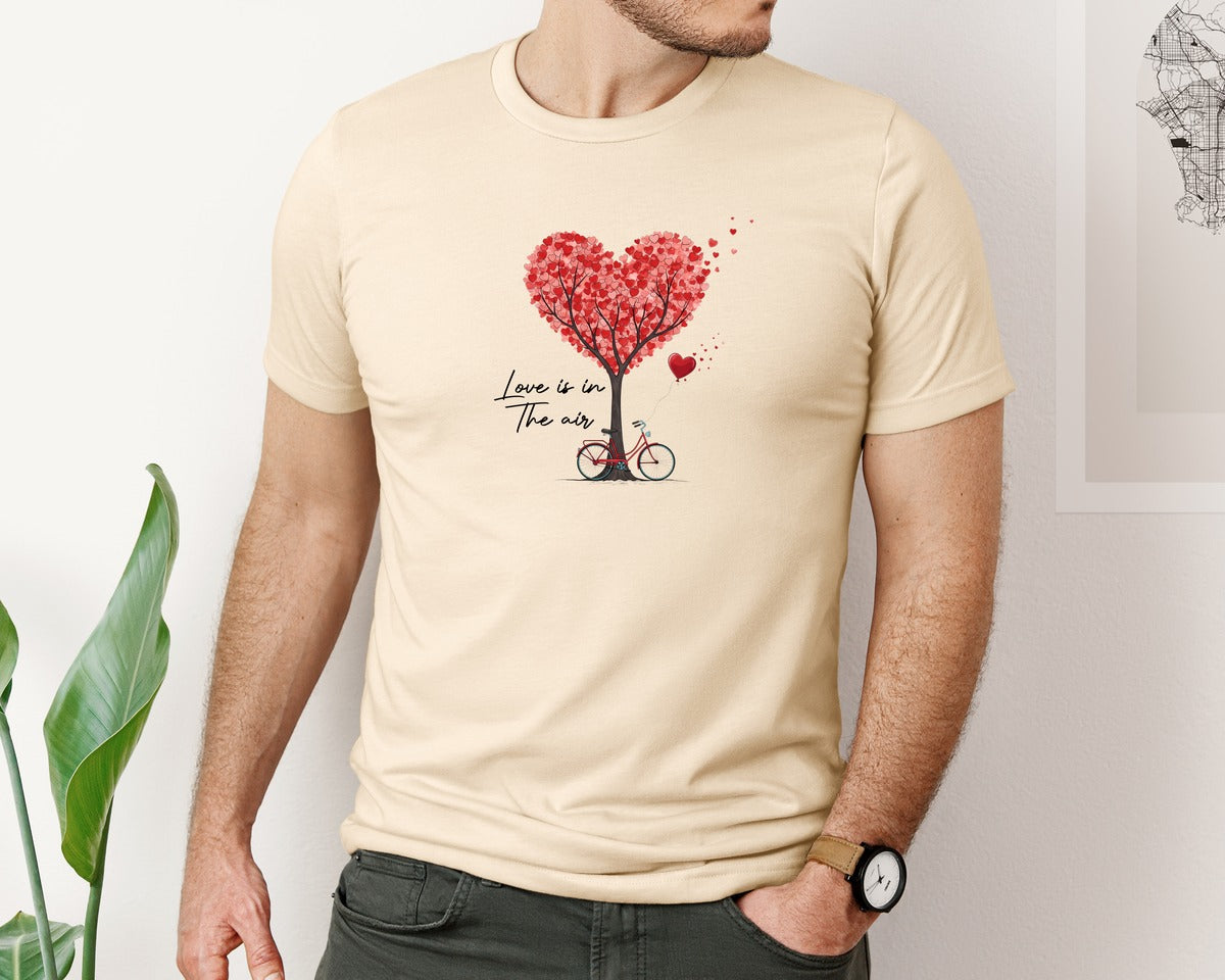 brand:Bella Canvas|color:Soft Cream|Love In Air Valentines Day T Shirt Graphic T-Shirt