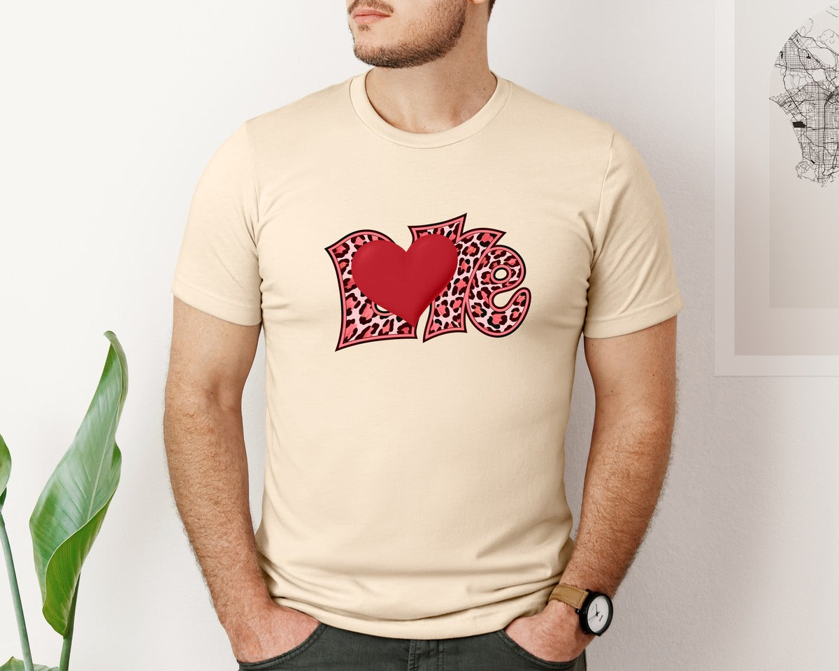 brand:Bella Canvas|color:Soft Cream|Love Applique Embroidery Design Graphic T-Shirt