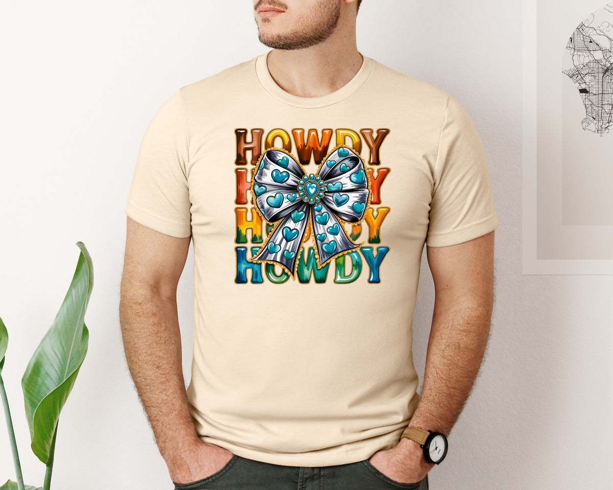 brand:Bella Canvas|color:Soft Cream|Howdy Valentine Valentines Day 3 Graphic T-Shirt