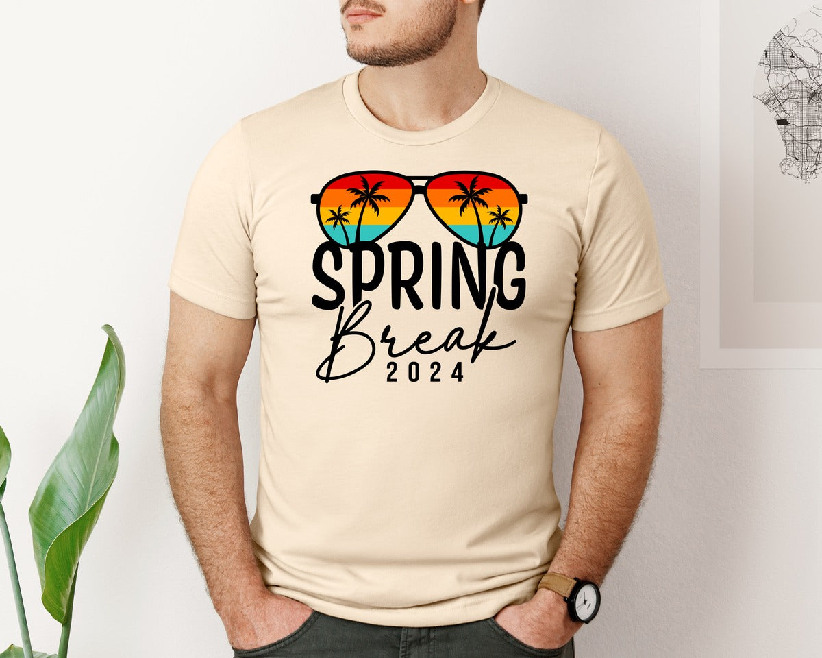 brand:Bella Canvas|color:Soft Cream|Spring Break 2024 Vacation Vsublimatiion Graphic T-Shirt