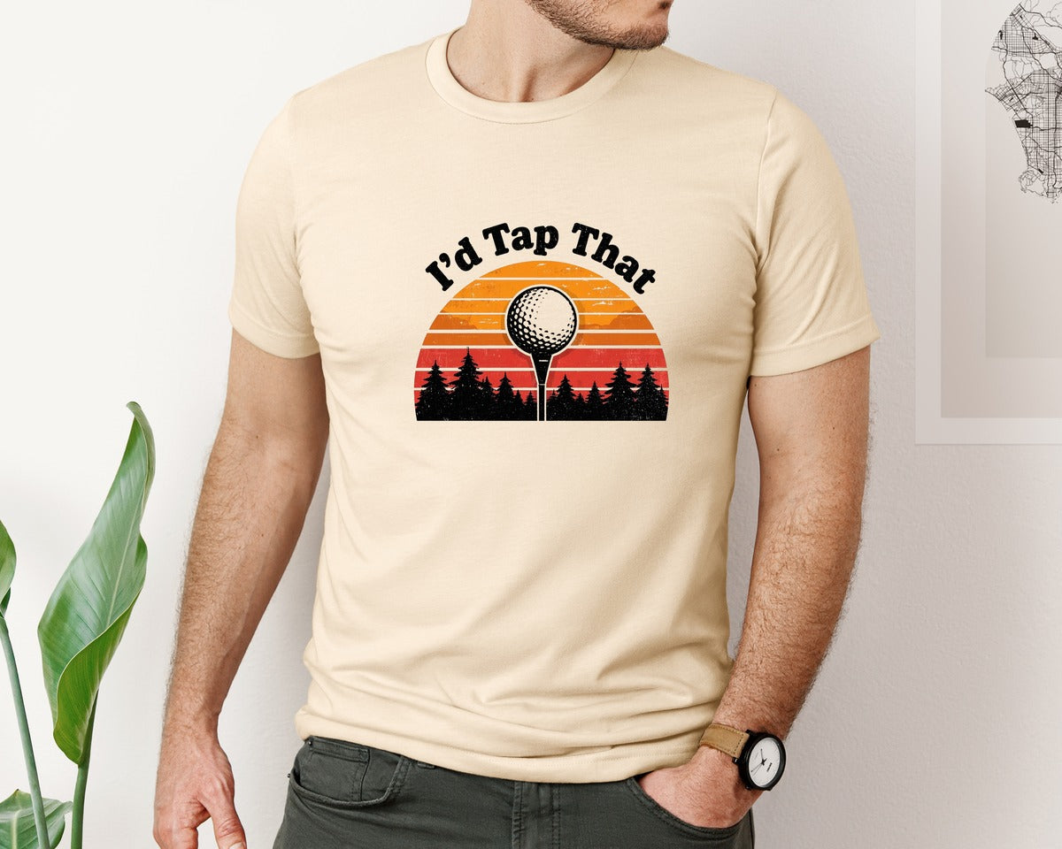 brand:Bella Canvas|color:Soft Cream|Id Tap That Golf T Shirt Design Graphic T-Shirt